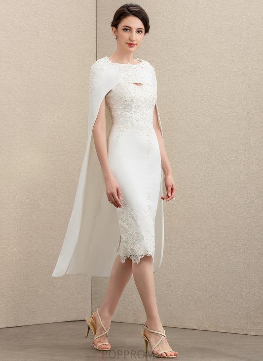 Crepe of Mother Stretch With Bride Sweetheart Sheath/Column Beading Bailee the Knee-Length Mother of the Bride Dresses Dress Lace