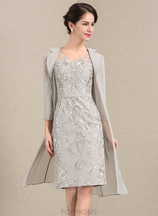 V-neck the Lace Jaylene Knee-Length Sheath/Column Mother Bride of Dress Mother of the Bride Dresses