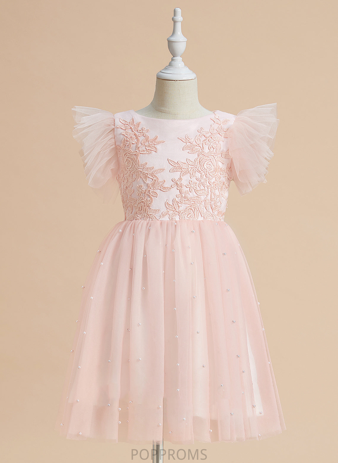 Scoop - Dress Lace Flower Girl Dresses Cassie Flower Knee-length A-Line Girl Satin/Tulle Neck With Sleeveless