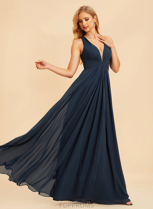 Floor-Length Embellishment V-neck Length Silhouette A-Line Neckline Fabric Ruffle Annie Floor Length Natural Waist Bridesmaid Dresses