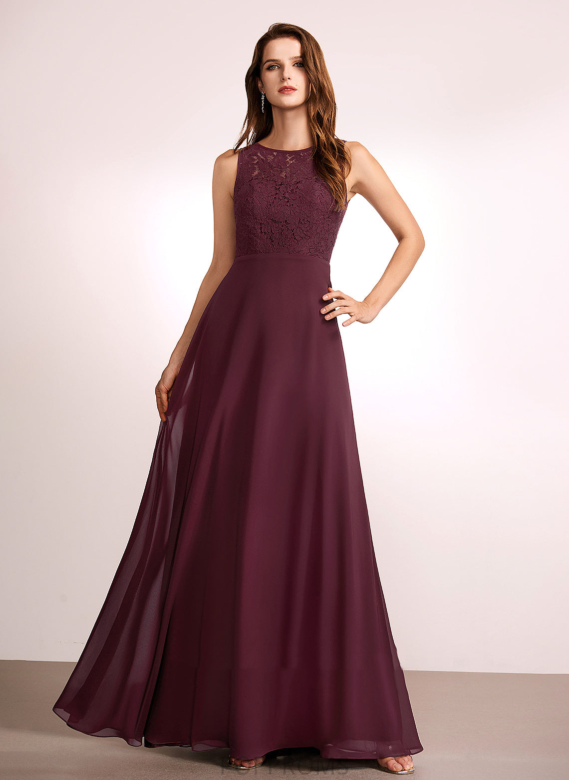 RegularStraps Fabric Sleeve Lace Length Floor-Length Silhouette A-Line Straps Silvia Floor Length Sleeveless Bridesmaid Dresses