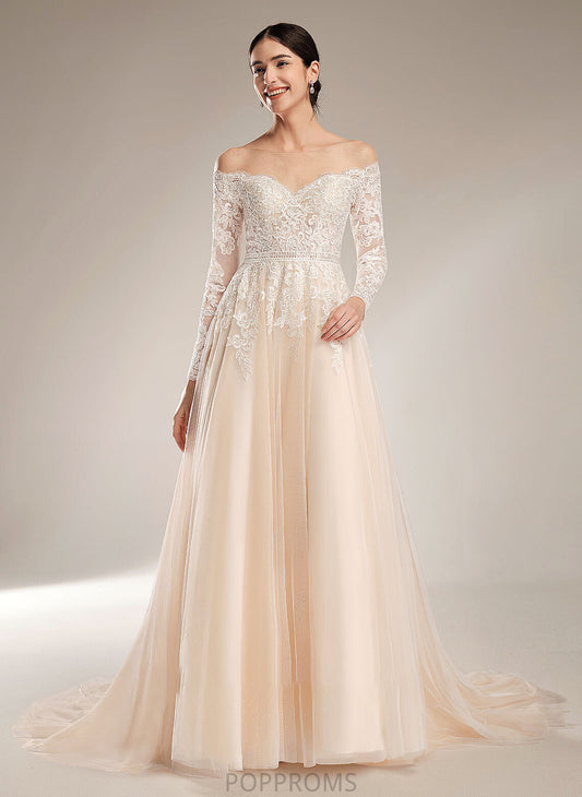 Wedding Dresses With Dress Wedding Illusion Sequins Ball-Gown/Princess Dayanara Train Chapel