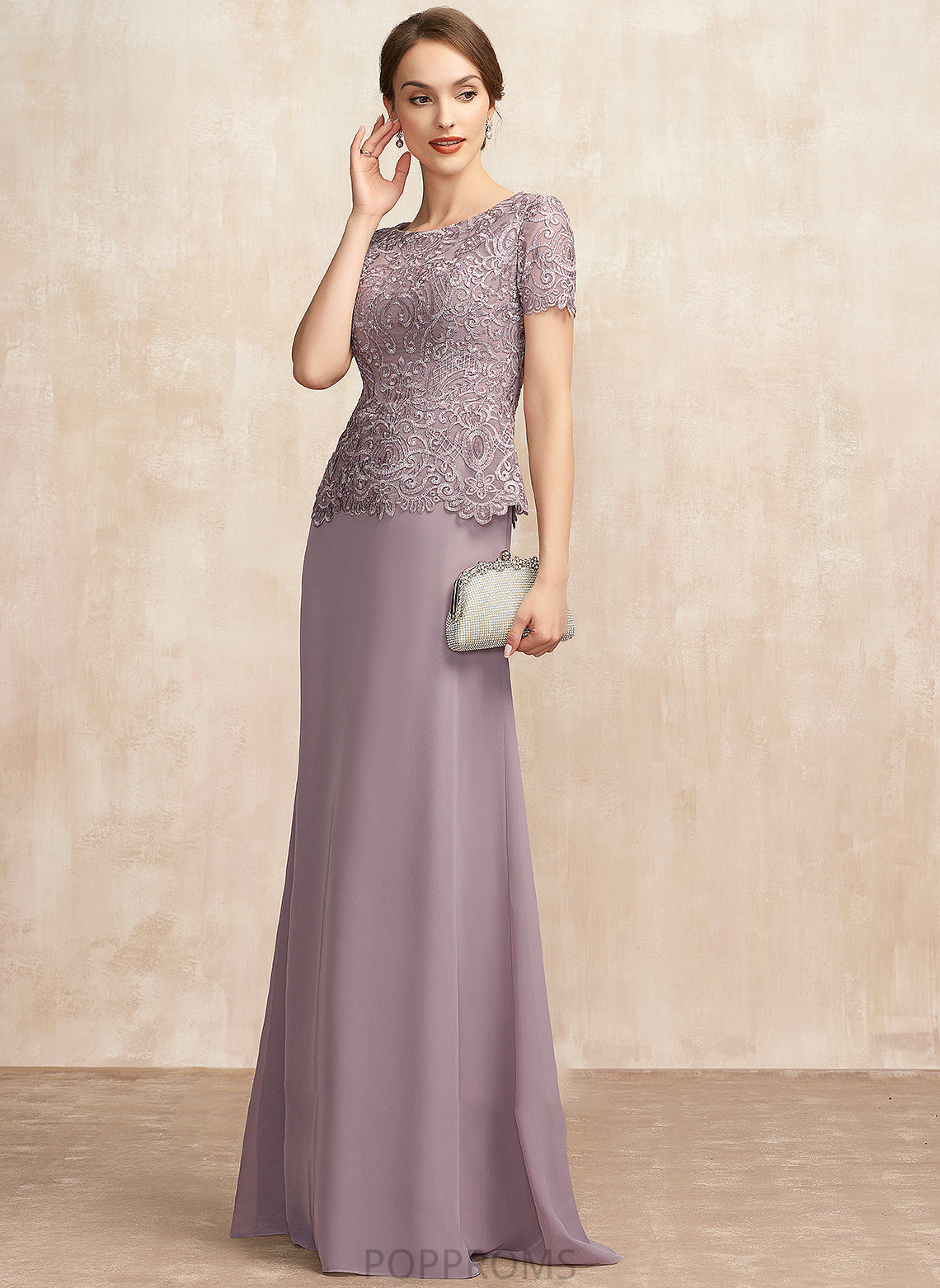 Lace Floor-Length Mother Scoop Dress Neck Lilah the Chiffon Bride A-Line of Mother of the Bride Dresses