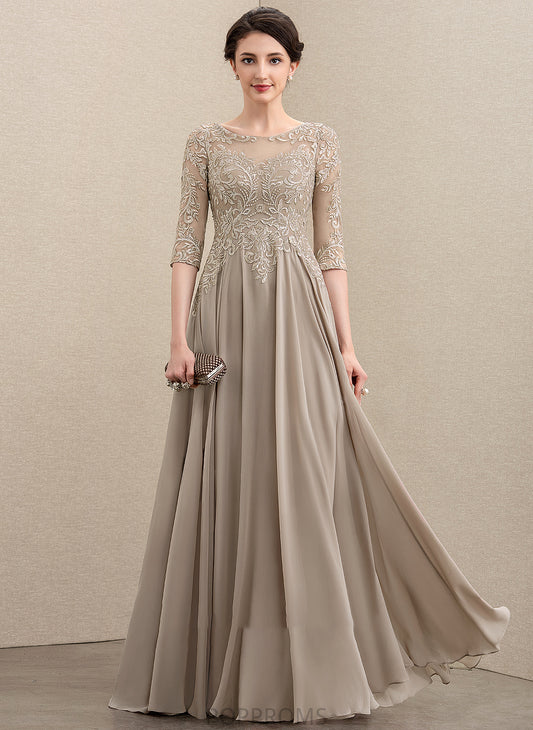 Neck Mckayla A-Line Bride With Floor-Length Mother Sequins Scoop Mother of the Bride Dresses the Lace of Dress Chiffon