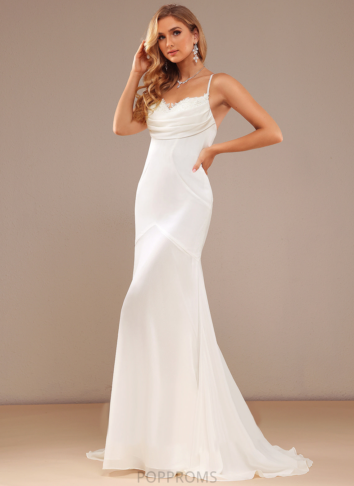 Chiffon Train Sweep Vanessa Lace V-neck With Wedding Wedding Dresses Dress Trumpet/Mermaid