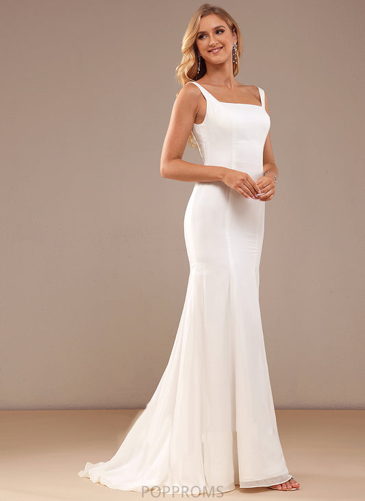 Train With Square Sweep Lace Trumpet/Mermaid Neckline Wedding Dresses Dress Chiffon Mariam Wedding