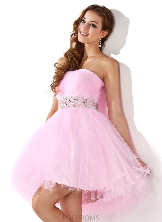 Gisselle A-Line/Princess With Sweetheart Tulle Beading Short/Mini Sequins Prom Dresses