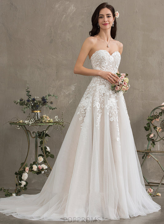 Tulle Wedding Dresses Sweetheart Ball-Gown/Princess Dress Wedding Train Court Kimora