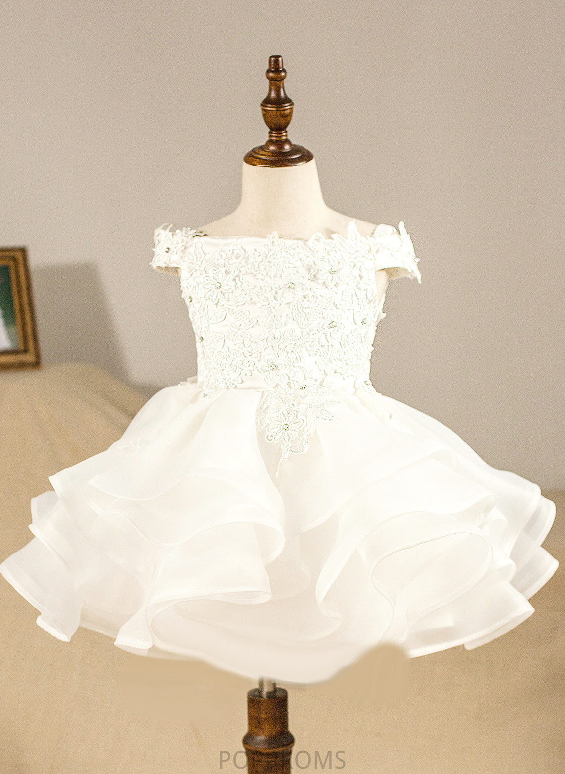 Dress - Sadie Organza Off-the-Shoulder Sleeveless Flower Girl Dresses Ball-Gown/Princess Girl Knee-length Flower