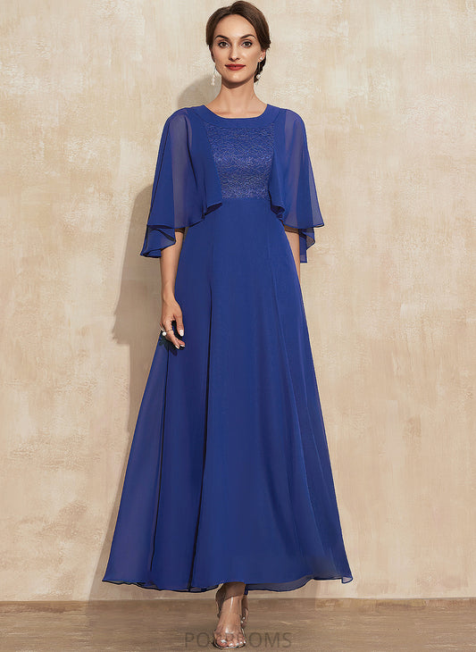 of Scoop Ankle-Length A-Line Dress Chiffon the Mother of the Bride Dresses Val Neck Lace Bride Mother