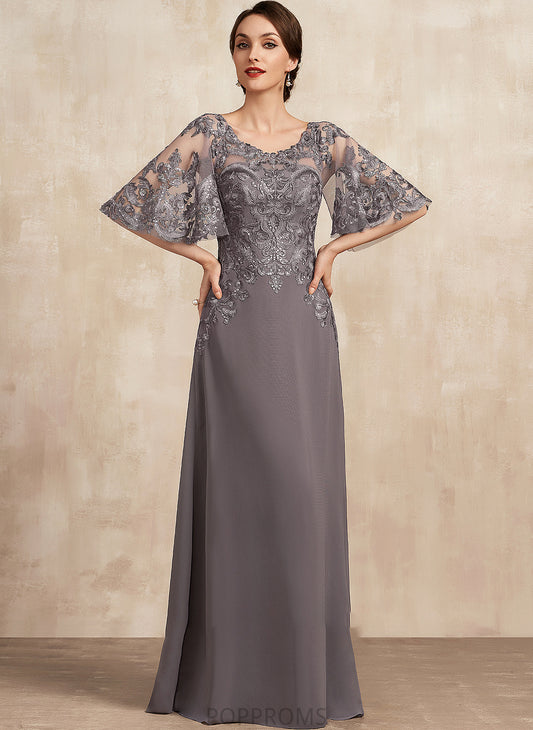 Scoop Damaris Neck the Floor-Length A-Line Chiffon Sequins With Dress Lace Mother of the Bride Dresses Bride Mother of