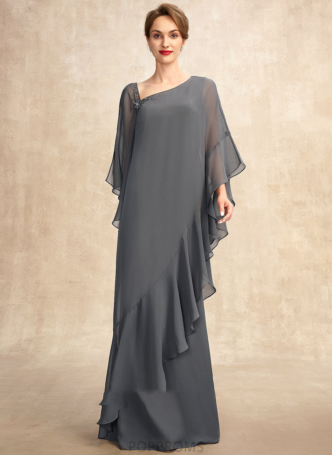 Chiffon Bride Sheath/Column Mother Tatiana Dress Floor-Length the of One-Shoulder Mother of the Bride Dresses