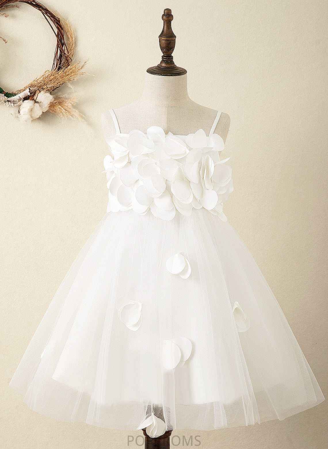 - Dress Straps Flower Flower Girl Dresses Satin Karlee Knee-length Girl A-Line Sleeveless