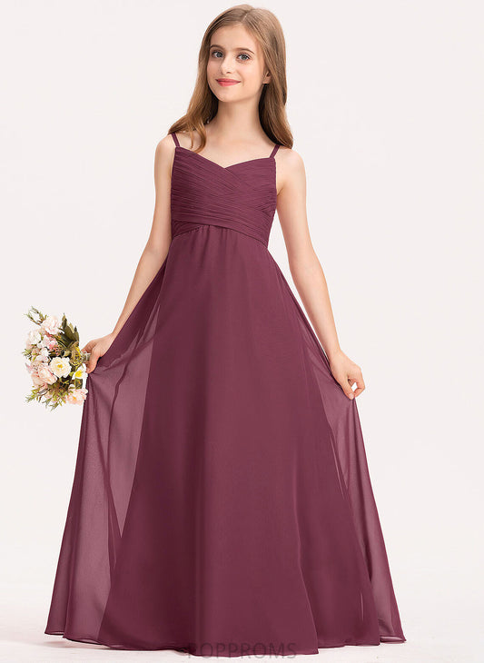 With Maisie Sweetheart Chiffon Floor-Length Ruffle Junior Bridesmaid Dresses A-Line