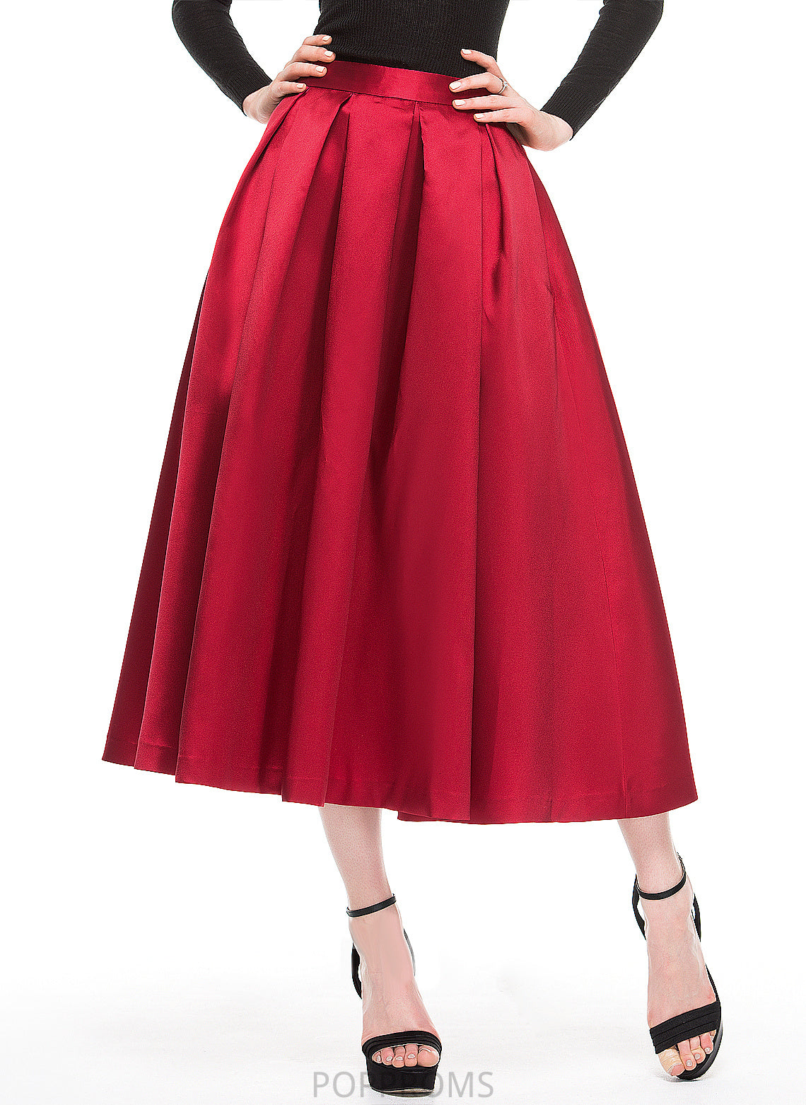 Cocktail Satin A-Line/Princess Tea-Length Maleah Cocktail Dresses Skirt