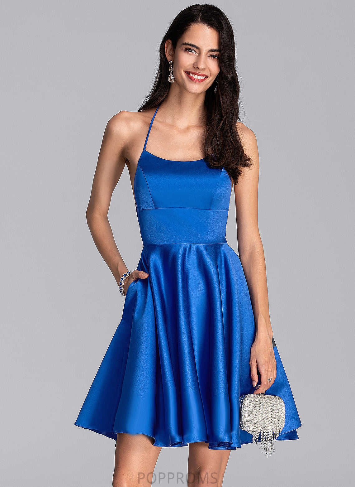 A-Line Homecoming Homecoming Dresses Dress Square Satin Neckline Short/Mini India