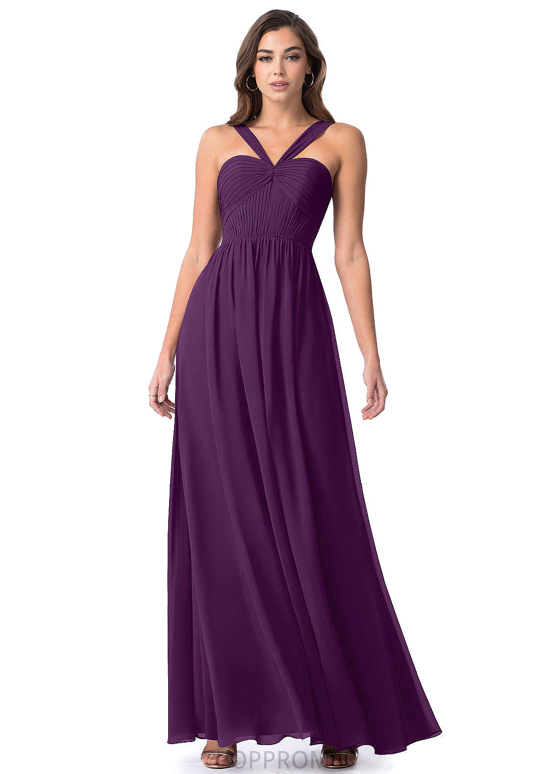 Whitney Sleeveless Spaghetti Staps A-Line/Princess Natural Waist Floor Length Bridesmaid Dresses