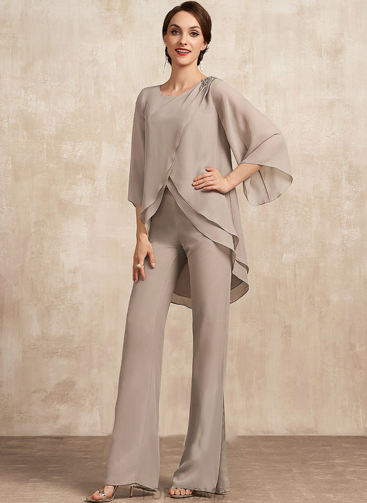 Scoop the Chiffon Bride Dress Jumpsuit/Pantsuit Mother Mother of the Bride Dresses Floor-Length of Eve Neck