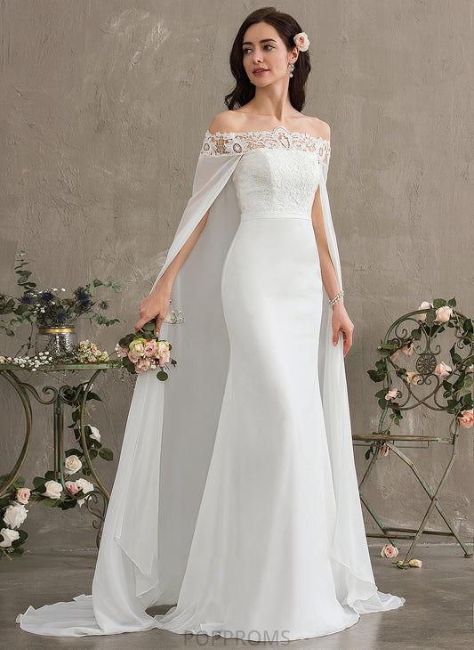 Wedding Dresses Chiffon Dress Wedding Court Sheath/Column Meghan Train