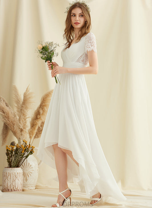 Wedding A-Line Dress Wedding Dresses Parker Chiffon Lace Asymmetrical V-neck