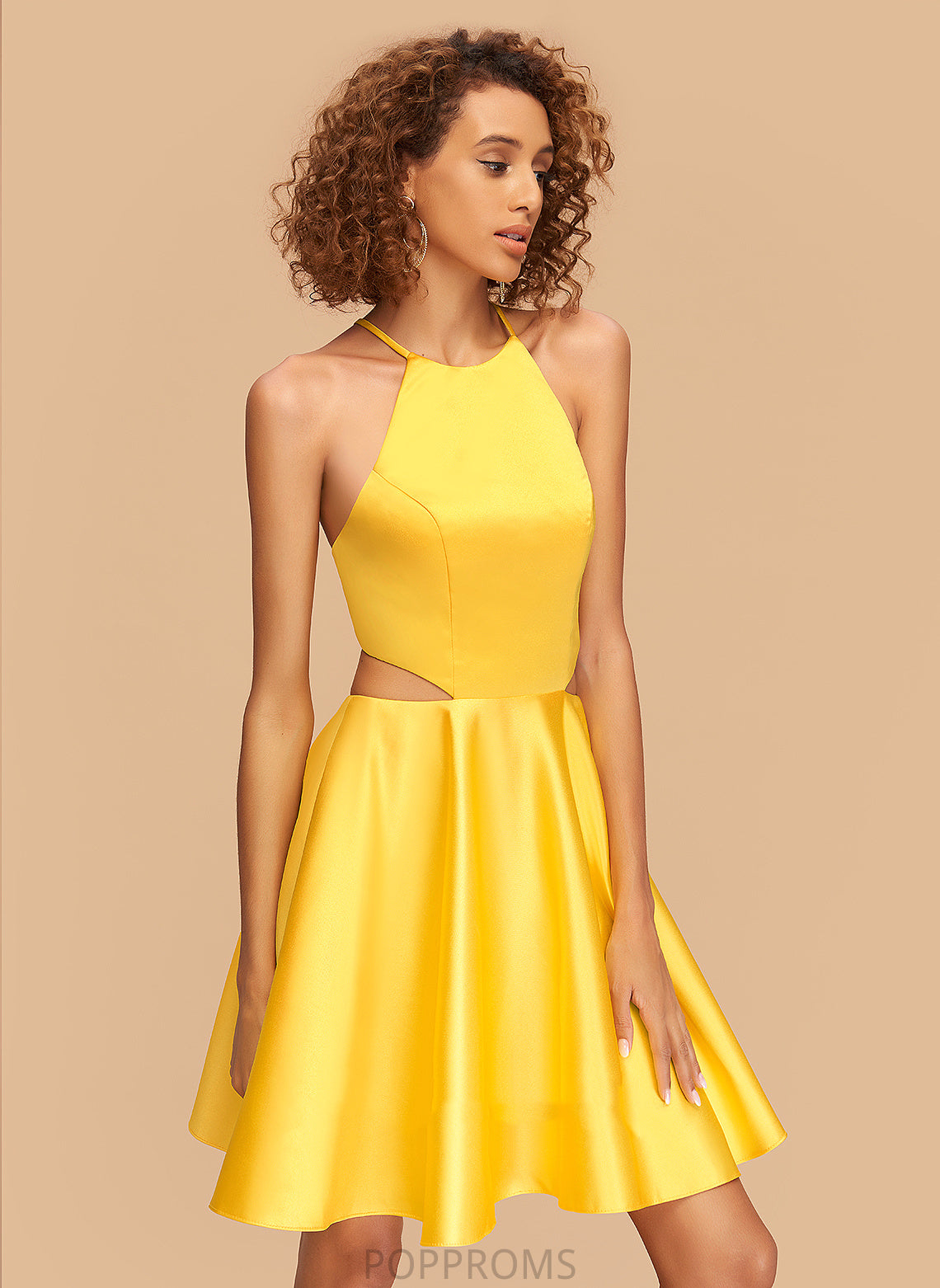 Neck Homecoming Dresses Scoop Satin Short/Mini Dress A-Line Lillian Homecoming