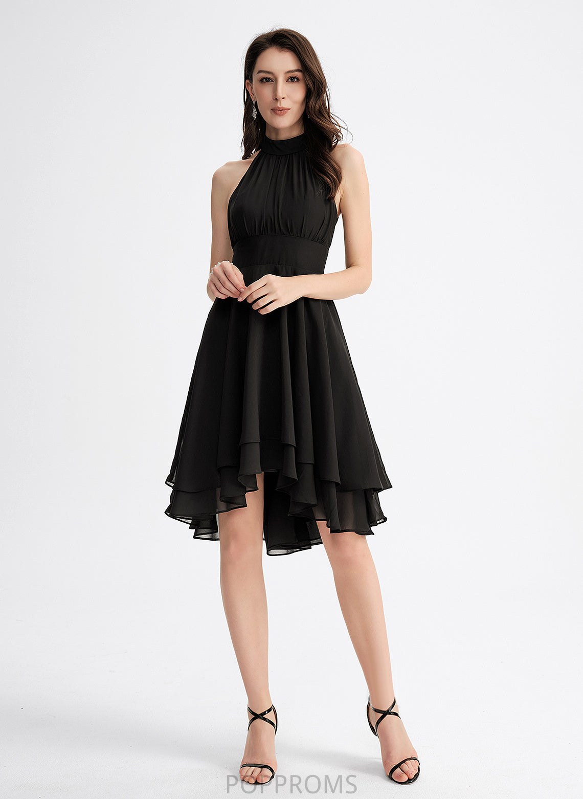 With Scoop Dress Chiffon Cocktail Dresses Neck A-Line Meghan Pleated Cocktail Asymmetrical