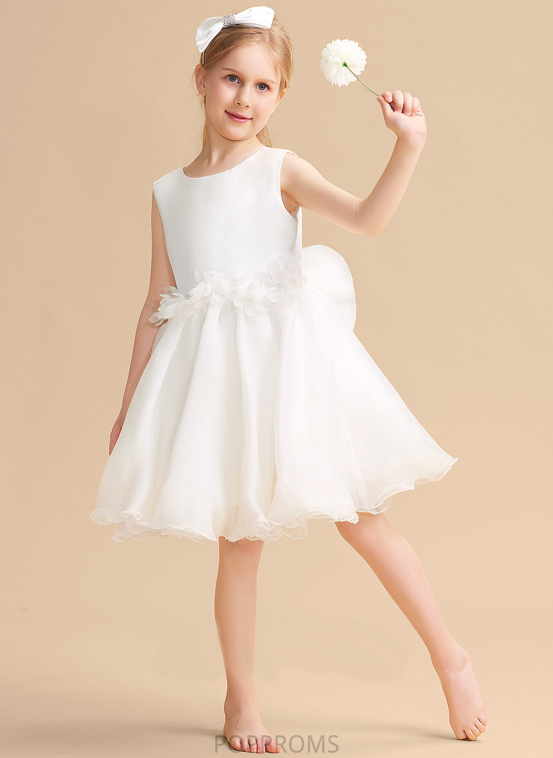 Flower Sleeveless - Scoop Organza Neck Flower Girl Dresses Dress Whitney A-Line Knee-length Girl