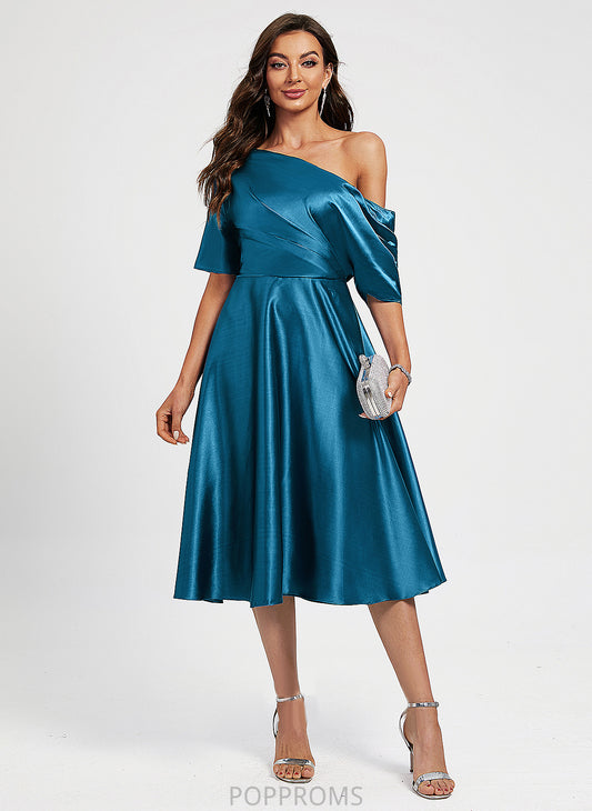 Cocktail Dresses One-Shoulder Knee-Length Delilah Cocktail Dress A-Line Charmeuse