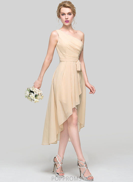 Neckline Asymmetrical Length CascadingRuffles A-Line Fabric Ruffle One-Shoulder Embellishment Silhouette Bow(s) Rebecca Bridesmaid Dresses