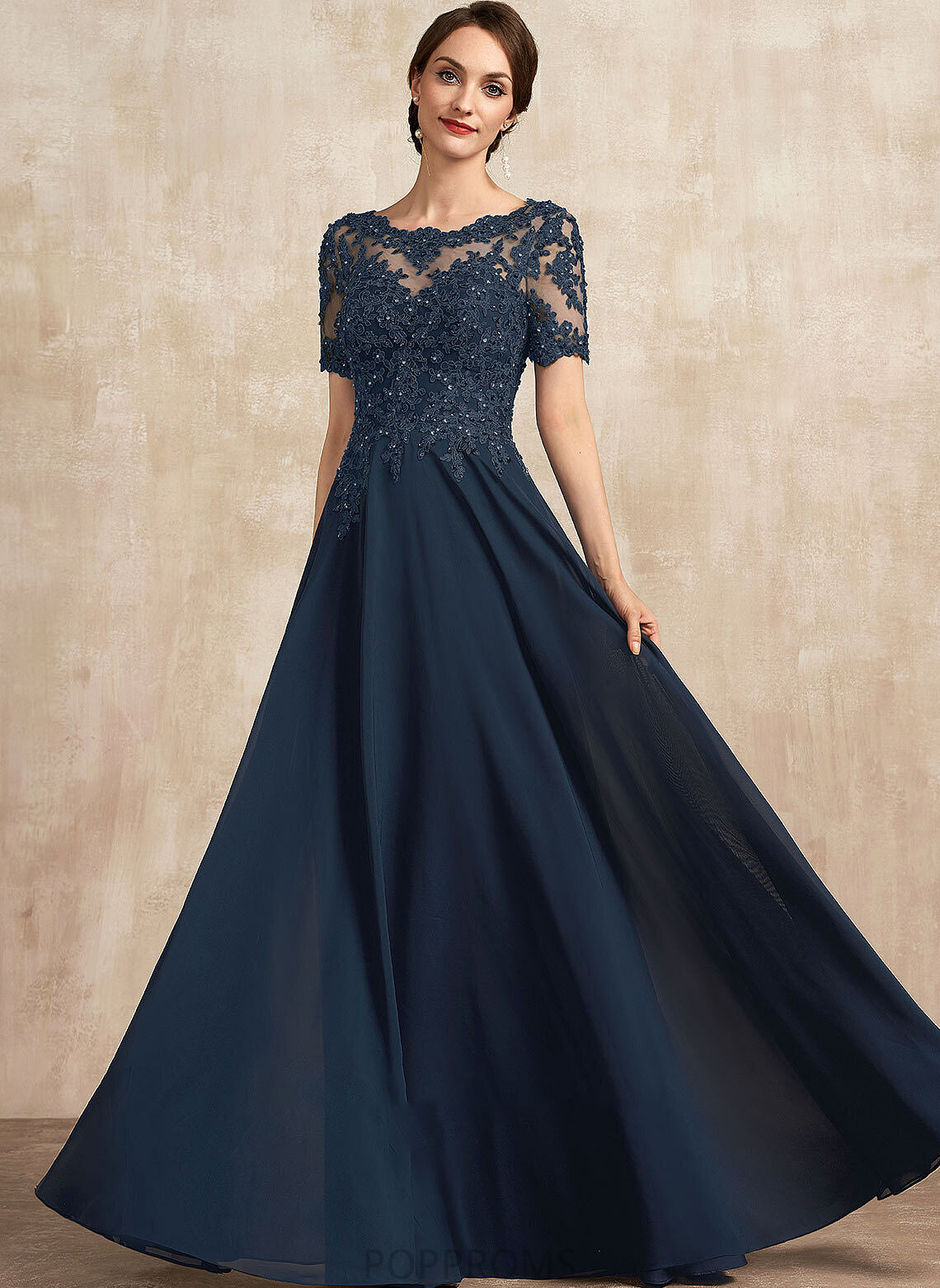 Marilyn Neck Chiffon Lace Floor-Length the Beading A-Line Bride With Mother Scoop of Mother of the Bride Dresses Dress Sequins