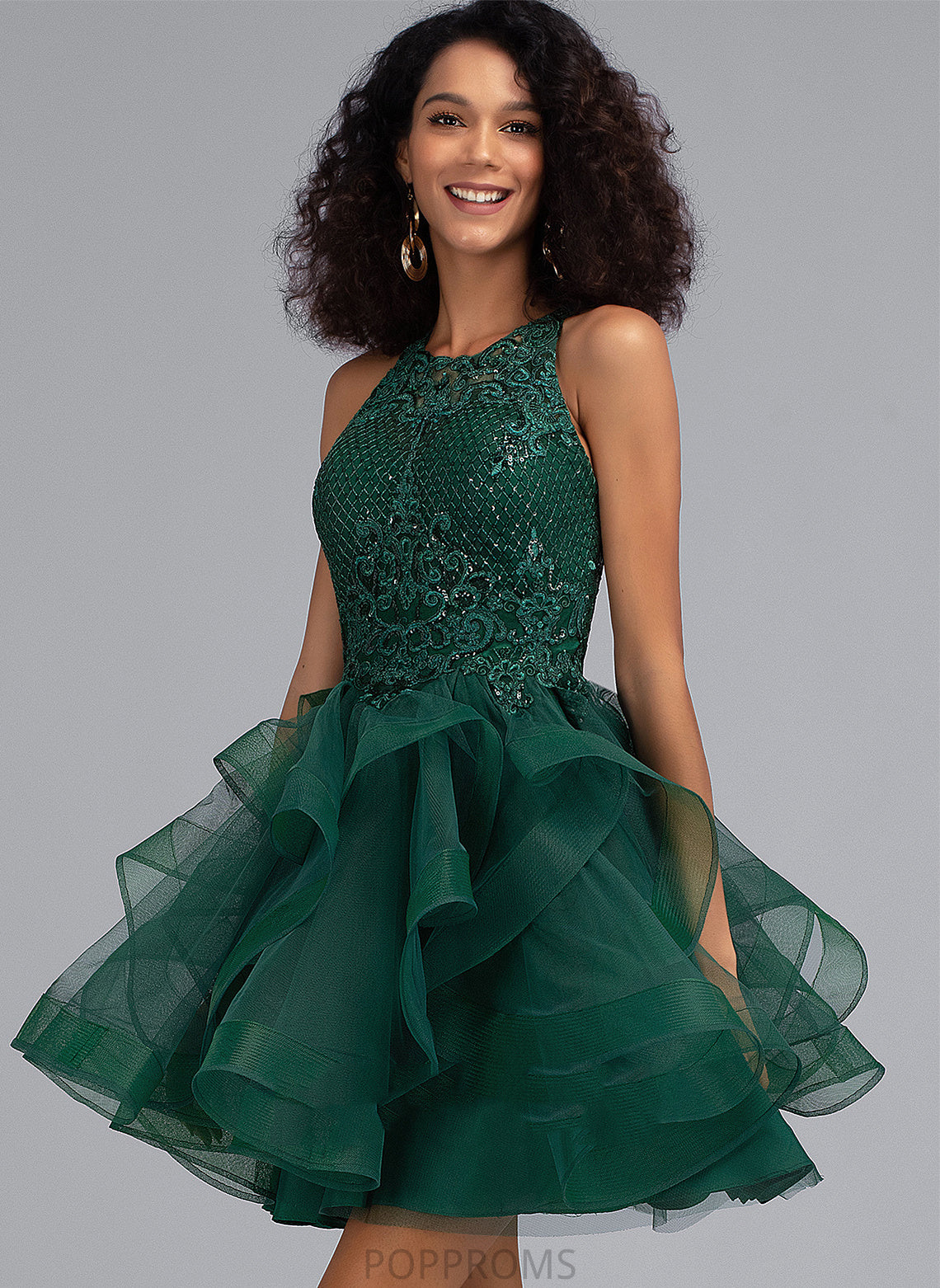 Dress Susanna Tulle Homecoming Homecoming Dresses With Scoop Short/Mini Sequins Neck Lace Ball-Gown/Princess