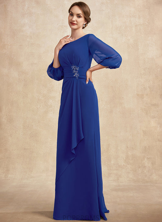 Mother of the Bride Dresses Dress the of Chiffon Mother Ruffle Floor-Length Bride Beading With Scoop Neck A-Line Shiloh