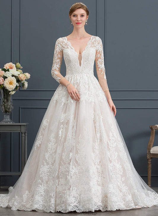 Wedding Dresses Dress V-neck Tulle Erin Lace Ball-Gown/Princess Wedding