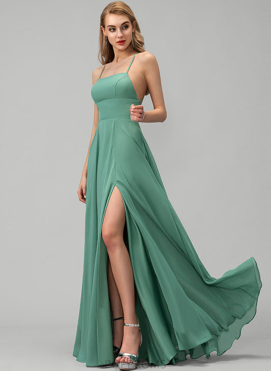 Length Fabric Floor-Length Pockets Neckline SplitFront A-Line SquareNeckline Embellishment Silhouette Claire V-Neck Bridesmaid Dresses