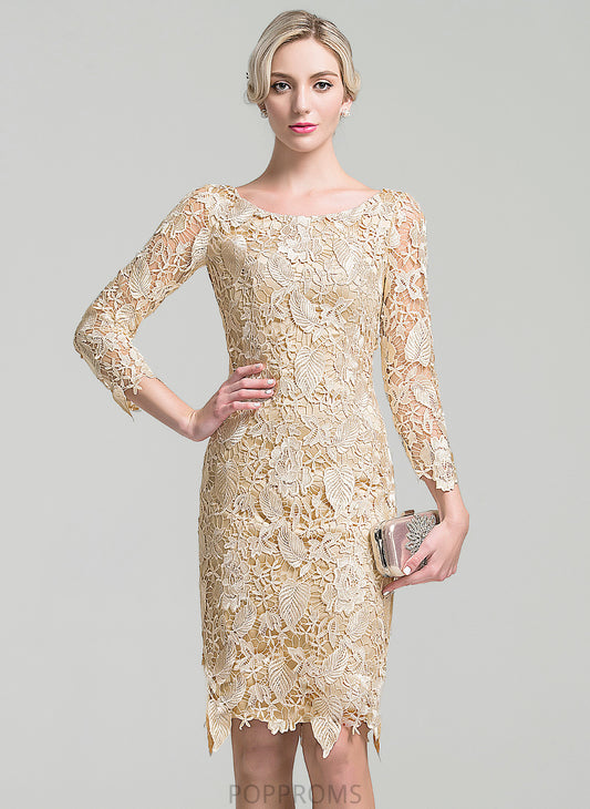 Dress the Knee-Length Mother Bride of Scoop Zaniyah Lace Mother of the Bride Dresses Sheath/Column Neck