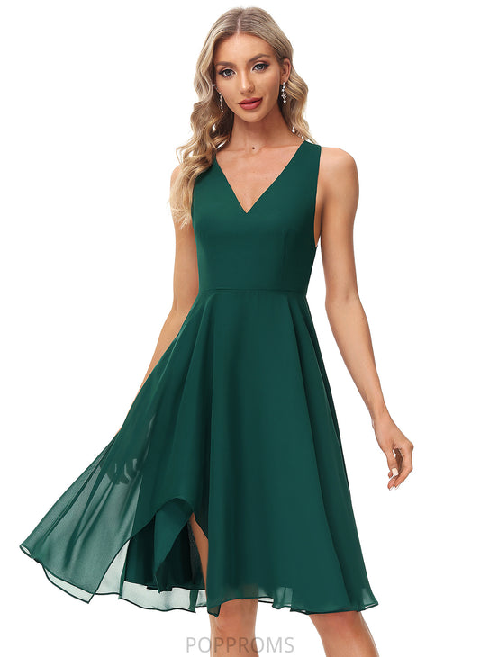 Mercedes Cocktail Dresses Dress V-neck Knee-Length Chiffon A-Line Cocktail