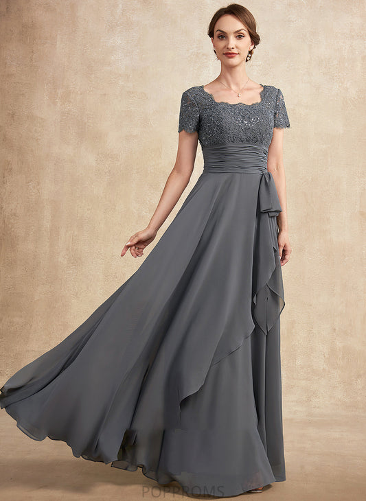 Mother of Floor-Length Chiffon Lace Bride With Jaylen Dress A-Line Ruffle Sequins Mother of the Bride Dresses Neckline Square the