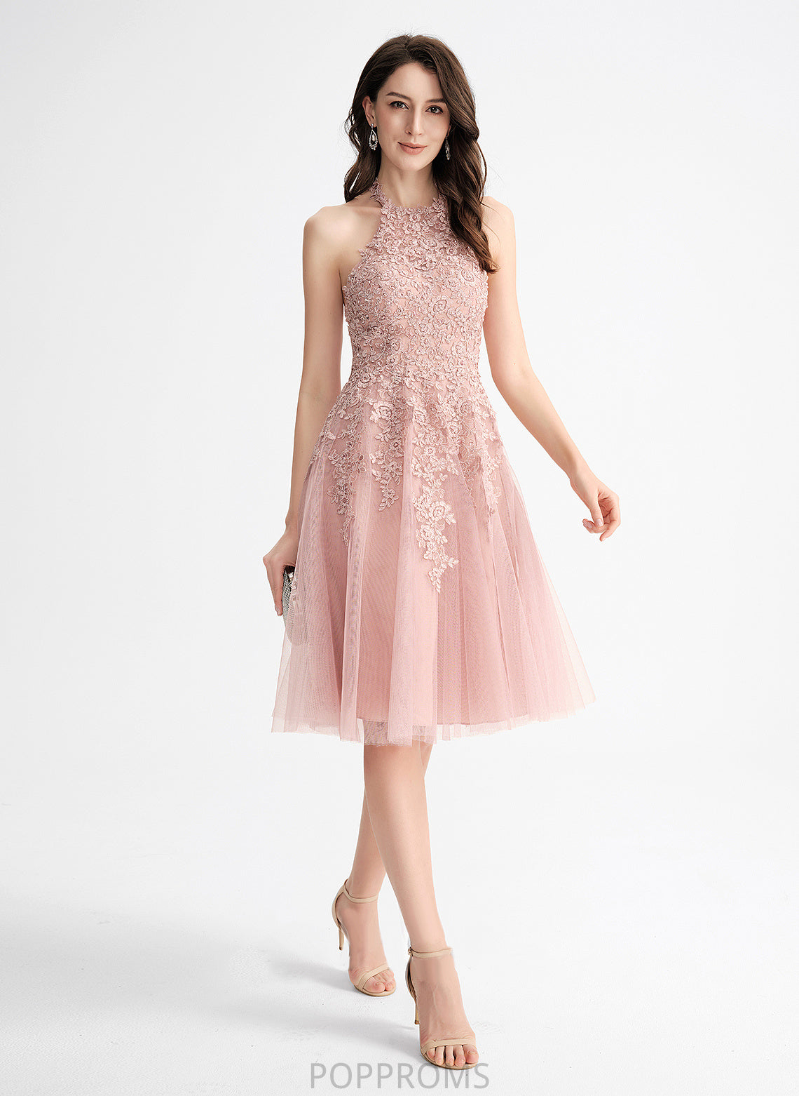 Scoop Tulle Lace Dress Knee-Length Homecoming Dresses Lea A-Line Neck With Homecoming