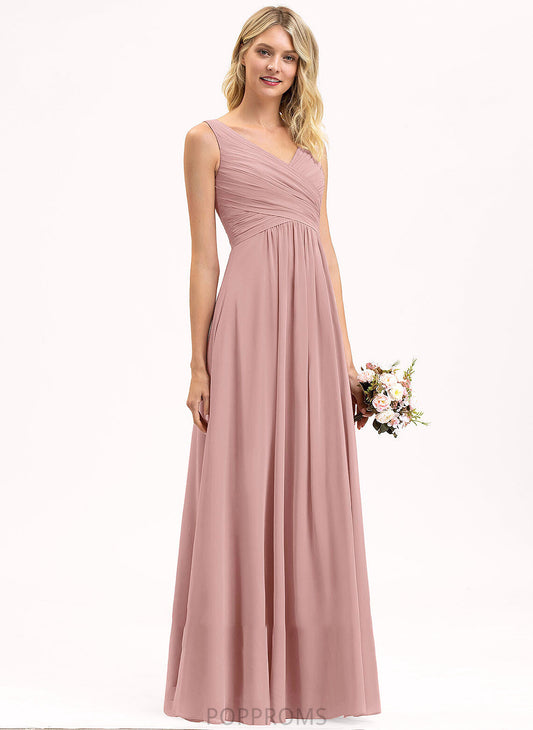 Neckline Fabric V-neck Embellishment Floor-Length A-Line Length Silhouette Ruffle Adalynn Satin Floor Length Bridesmaid Dresses