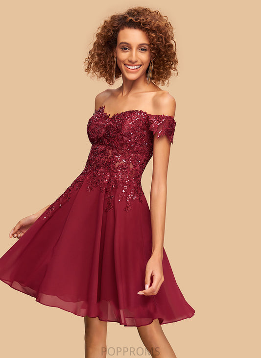 Homecoming Homecoming Dresses Sonia With Sequins Off-the-Shoulder Dress A-Line Short/Mini Lace Chiffon