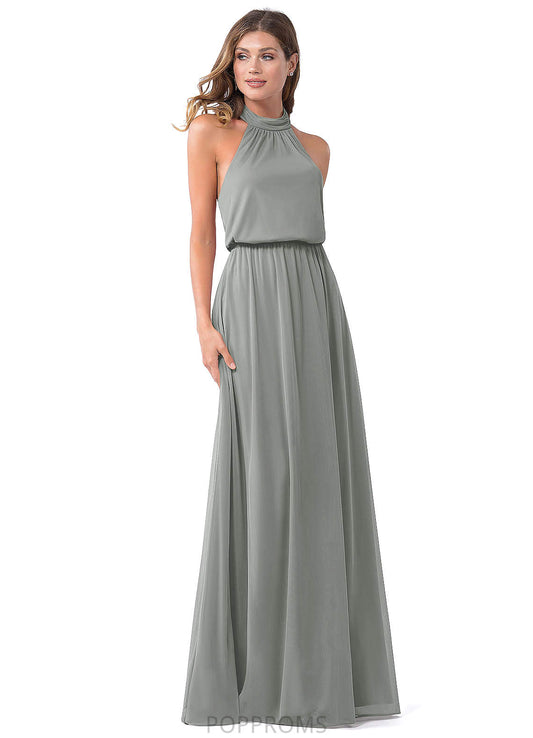 Ximena A-Line/Princess Spaghetti Staps Sleeveless Empire Waist Floor Length Bridesmaid Dresses