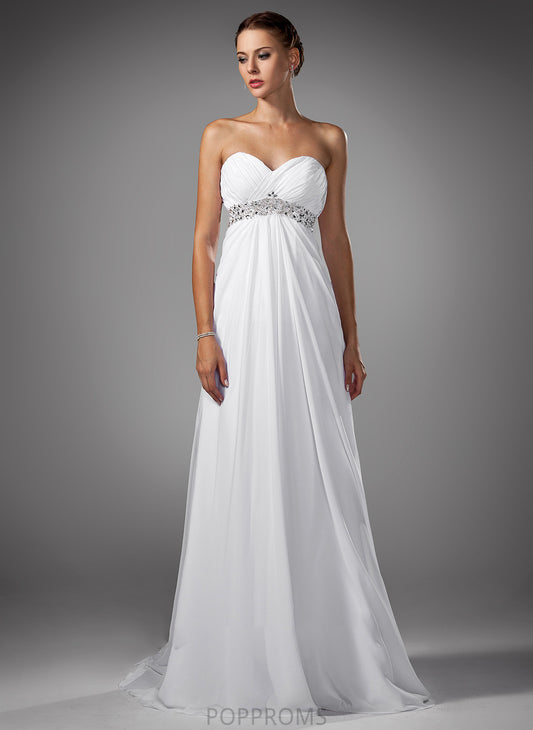 Train Wedding Empire Sweep Brianna With Dress Wedding Dresses Beading Chiffon Ruffle Sweetheart