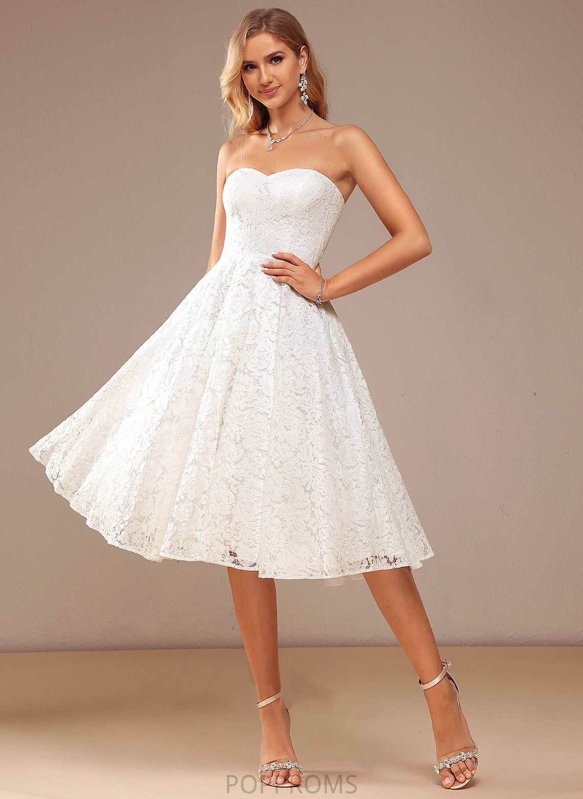 Lace Dress Wedding A-Line Knee-Length Sweetheart Wedding Dresses Rachel