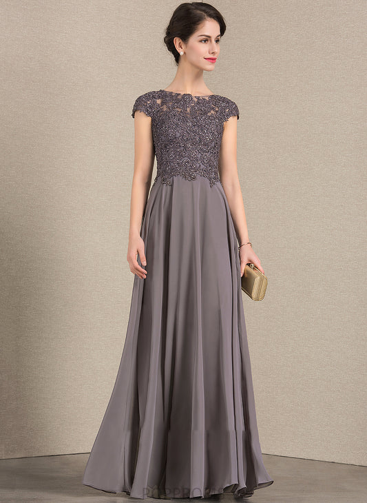 Chiffon Mother Floor-Length of Mother of the Bride Dresses Scoop Neck Beading With A-Line Nathalia Bride the Lace Dress