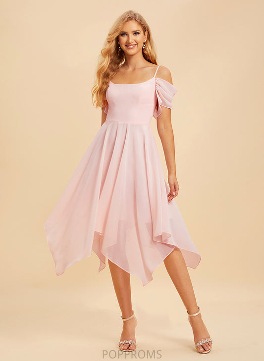 SquareNeckline Silhouette Length Asymmetrical Ruffle Fabric Neckline Embellishment A-Line Diana V-Neck Sleeveless Bridesmaid Dresses