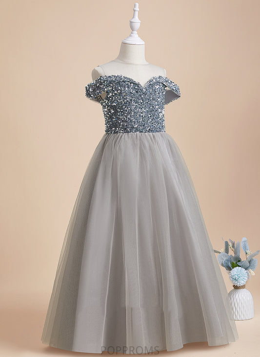 Scoop Tulle/Sequined Dress Aiyana - Sleeveless Flower Girl Dresses Neck A-Line Flower Girl Floor-length