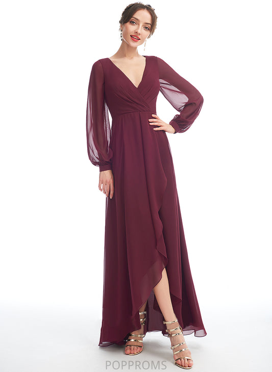 Ruffle Guadalupe Cocktail V-neck Dress Asymmetrical With Cocktail Dresses A-Line Chiffon