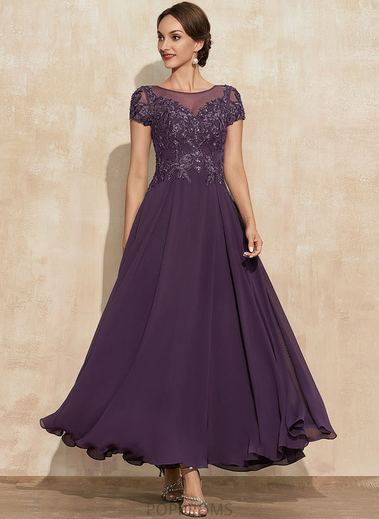 A-Line the Scoop Sequins Neck Lace Mother Ankle-Length Bride With Mother of the Bride Dresses Chiffon of Dress Hayden