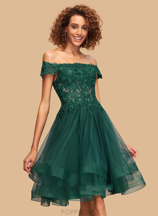 Off-the-Shoulder Tulle With Homecoming Dress Homecoming Dresses Lace Payten A-Line Knee-Length