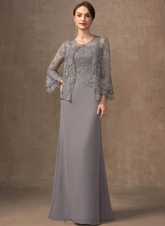 Neckline Chiffon of Sheath/Column Bride Lace Floor-Length Square Mother of the Bride Dresses the Mother Aubrey Dress